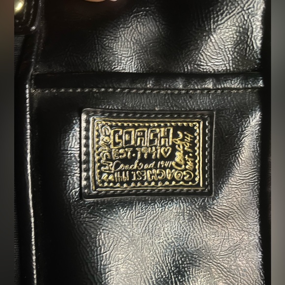 COACH black leather cross body purse - Picture 3 of 6